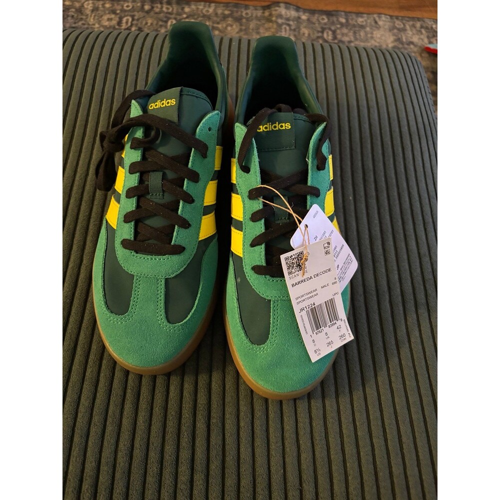 NWT Adidas Barreda Decode "Collegiate Green Yellow" Sneakers - Size 8.5